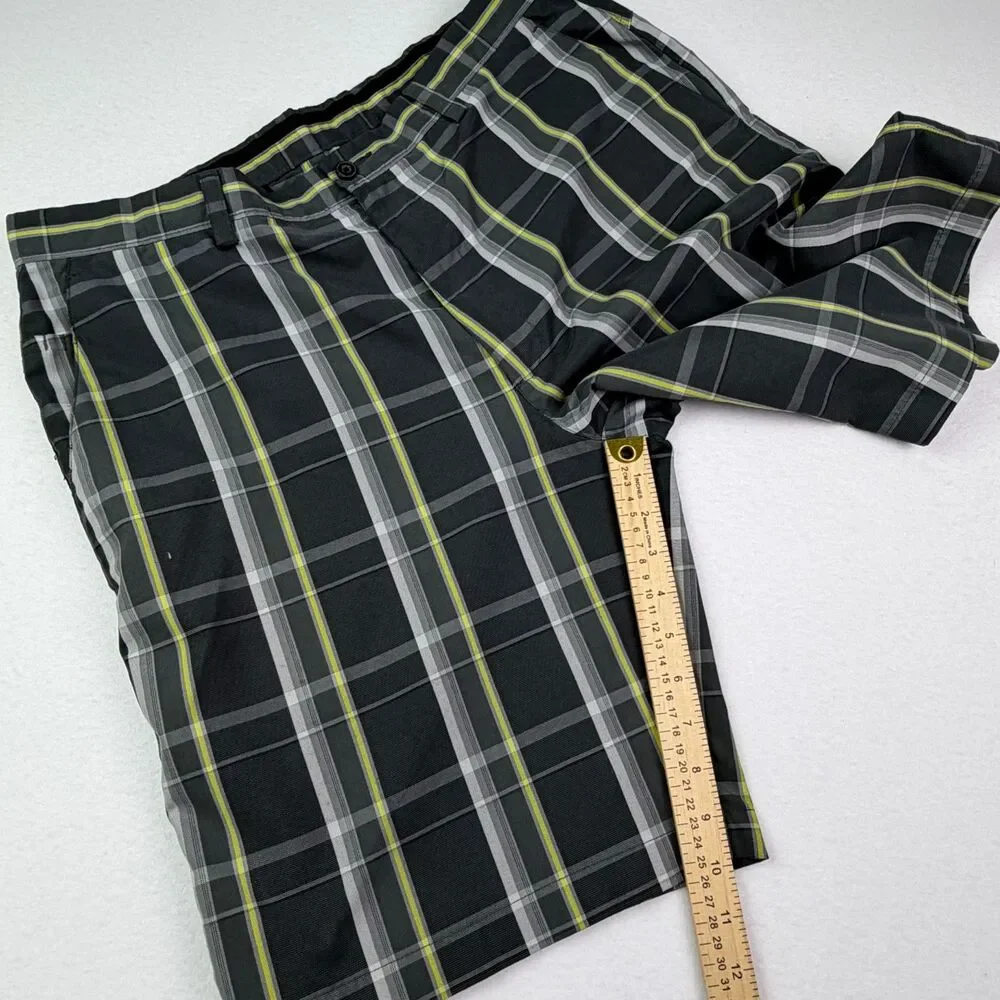 PGA Tour Pro Series Golf Shorts 36 Gray Plaid